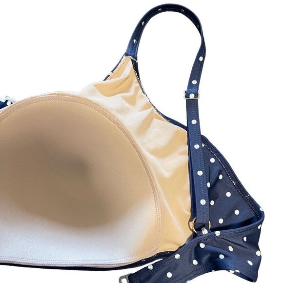 Summersalt- Women’s The Ruffle Marina Bikini Navy and White Dot Plus Size 20/22 - Picture 6 of 12